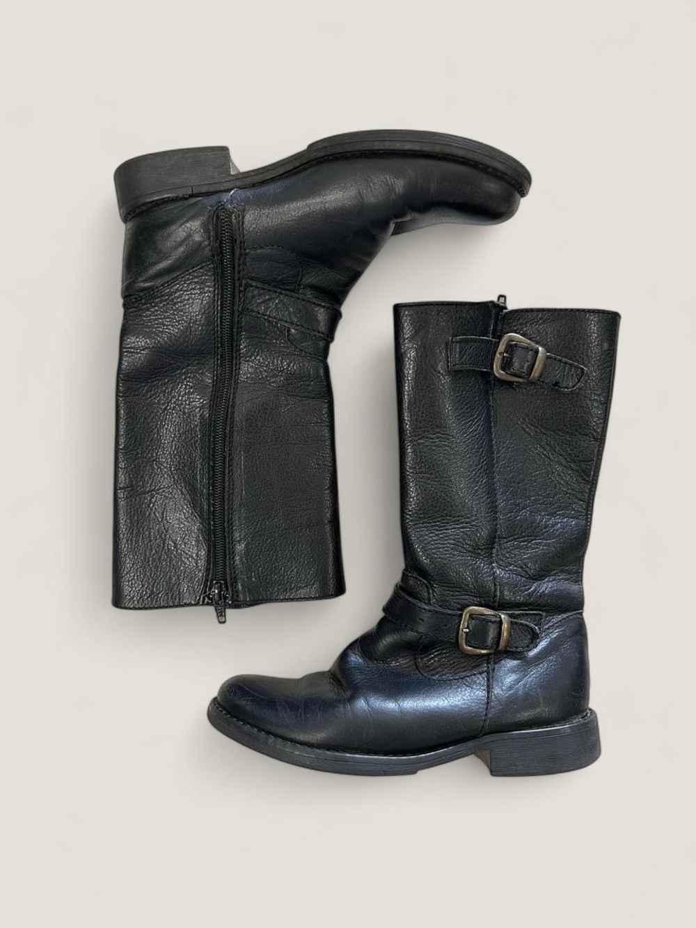 Steve Madden Paris Leather Moto Harness Boots